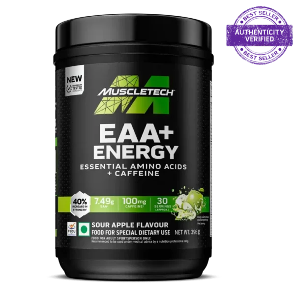 Muscletech EAA + Energy | Sour Apple Flavour 30 serving | 396g Powder